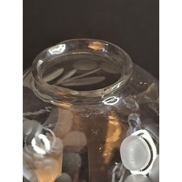 Rare Antique Boston & Sandwich Engraved Glass Whale Oil Lamp "Patent" Cork Burner c.1835 For Sale - Image 15 of 18