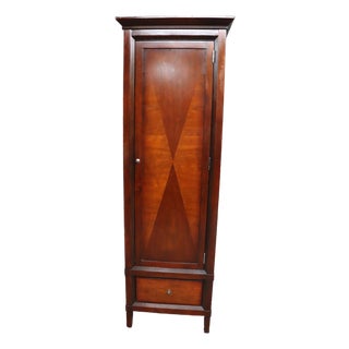 American Signature Cherry Linen Press Cabinet With Drawer For Sale