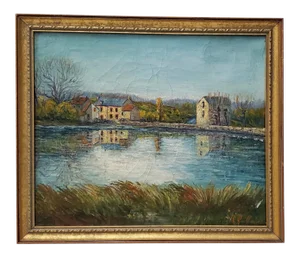 French Normandy Landscape With Houses by Guillaumin C.1948