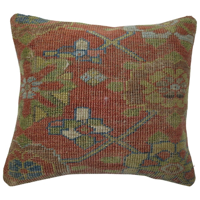 One of a kind Pillow cushion from an early 20th century Persian Malayer rug. 14'' x 16''