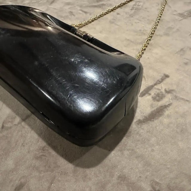 1940s Art Deco Black Bakelite and Brass Italian Evening Bag For Sale - Image 12 of 15