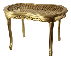 Mid 20th Century French Louis XV Style Giltwood Cane Bench