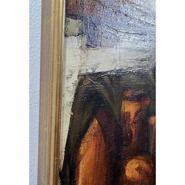 Gray "A Thousand Words" – Mid-Century Spanish Expressionist Oil on Canvas (1968) For Sale - Image 8 of 9