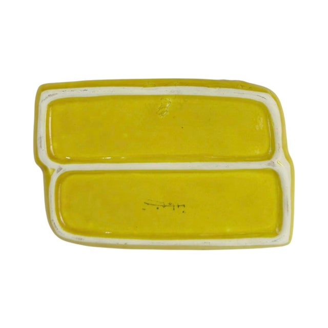 Vintage Hotel Cipriani Venezia Italy Ashtray Yellow Ceramic Catchall Dish For Sale In Washington DC - Image 6 of 11
