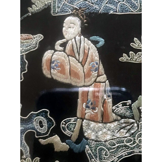 Framed Chinese Antique Textile Qing Dynasty Provenance For Sale - Image 4 of 15