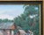 Late 20th Century Late 20th Century Late 20th Century Modern Realist Green and Blue-Toned Rural Village Market Landscape Painting byJean-Felix Defournoy For Sale - Image 5 of 12