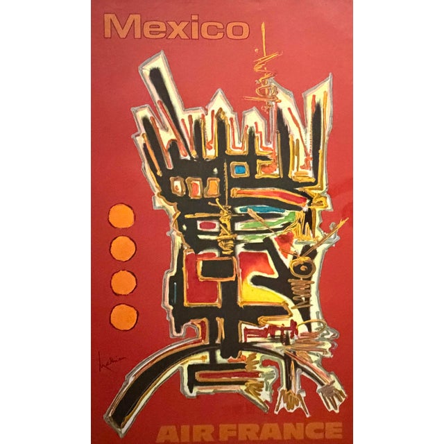 Mid-Century Modern Georges Mathieu - Mexico, Air France Travel Poster, 1967 For Sale - Image 3 of 6