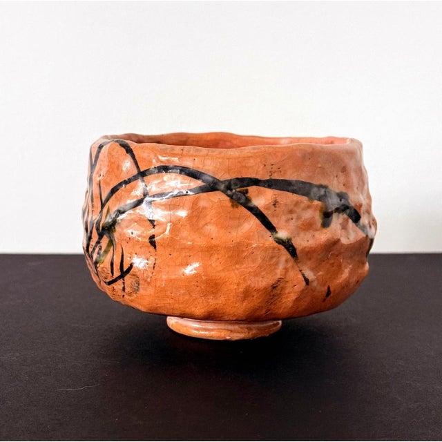 Ceramic Japanese Painted Chawan Tea Bowl by Tannyu 10th Raku Edo Period For Sale - Image 7 of 15