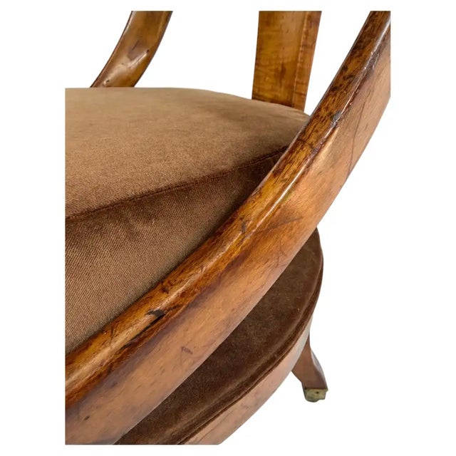 Chocolate English Regency Wood Spoon Back Chair in the Style of Michael Taylor for Baker For Sale - Image 8 of 15