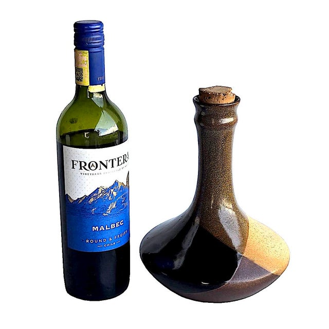 Mid 20th Century Pottery Craft Stoneware Decanter For Sale In Miami - Image 6 of 14