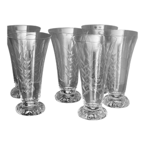1950s Daum France Crystal Coctail or Champagne Flute Glasses- Set of 6