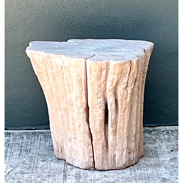 Vintage Natural Wood Stump Accent Table For Sale - Image 10 of 12