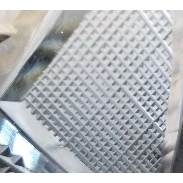 Vintage Grandeur Hobstar Button Cane Strawberry Diamond Cut Crystal Vase For Sale - Image 9 of 10