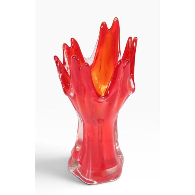Viking Glass Company Mid Century Art Glass Vase Possibly Edag C. 1960's For Sale - Image 4 of 9