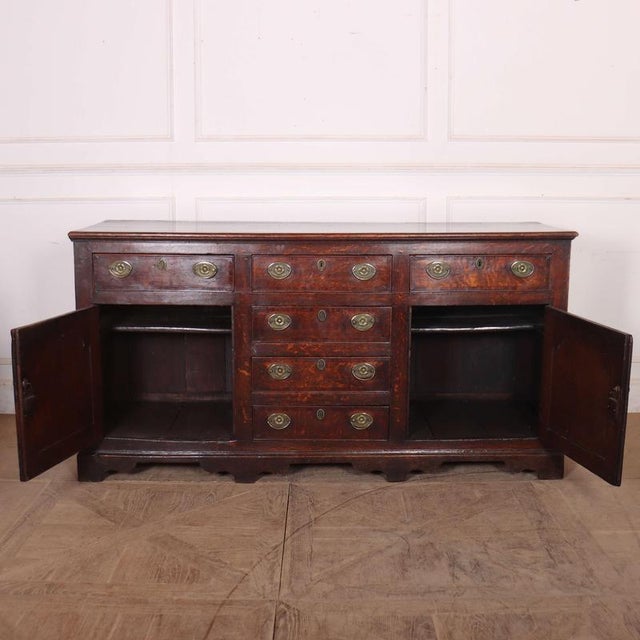 Brown English Oak Dresser Base For Sale - Image 8 of 12