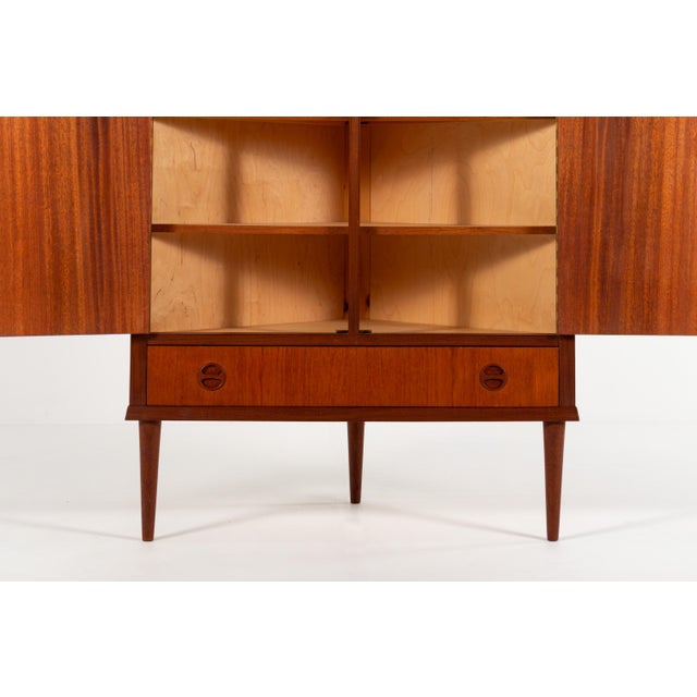 Mid-Century Modern Danish Teak Corner Cabinet with Drawer, 1960s For Sale - Image 11 of 14