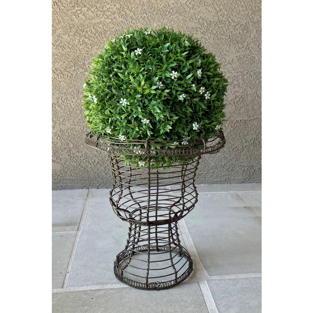 Late 20th-Century Fil De Fer Victorian-Style Wirework Urn-Shaped Planter For Sale - Image 18 of 18