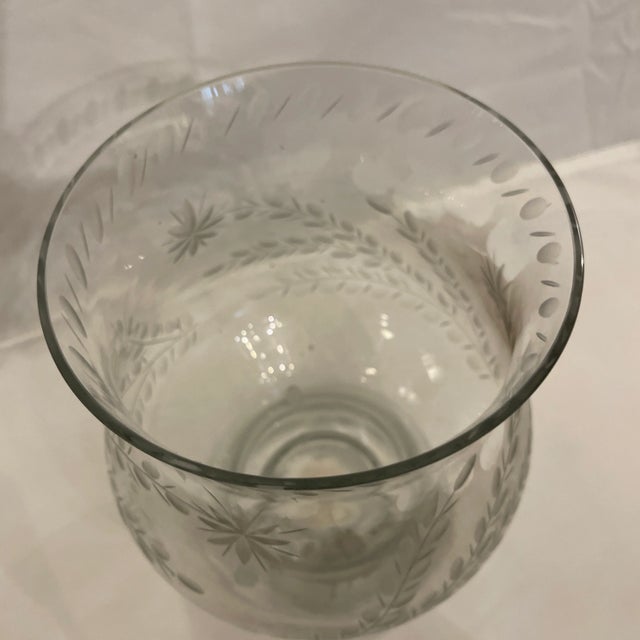 Traditional Late 19th Century Cut Glass Hurricane Candleholder For Sale - Image 3 of 4