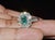 Metal Gia Certified 2.53ct Natural Zambian Emerald & Diamond Halo Milgrain 18k White Gold Ring, Size 5 For Sale - Image 7 of 16