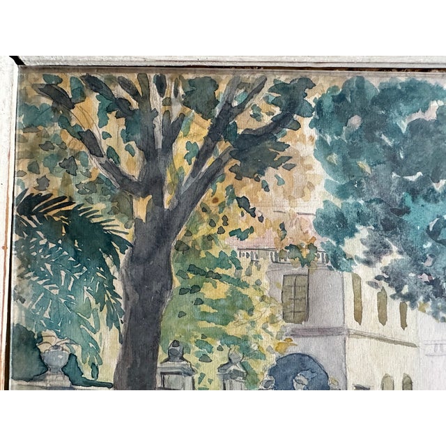 Campana, a Street in Nice, 1920s, Watercolor & Glass & Wood & Paper, Framed For Sale - Image 4 of 15