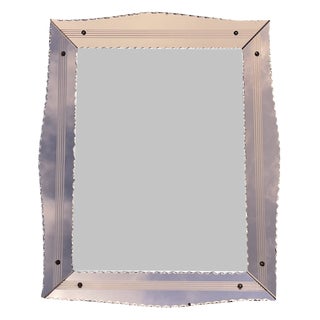 Art Deco Rose Coloured Glass Venetian Mirror, 1930s For Sale
