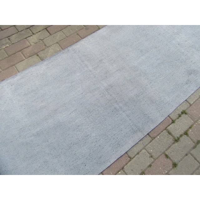 Vintage Stone Blue Kilim Rug - 3`1" X 10`2" For Sale - Image 9 of 10