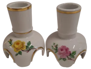Small Candlesticks in White Porcelain from Meissen, 1970s, Set of 2
