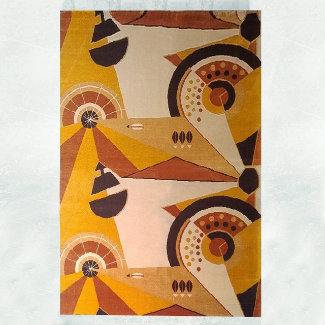 French Constructivist Pure Wool Rugs, 1950s, Set of 2 For Sale - Image 6 of 18