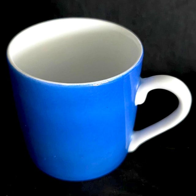 Royal Blue Vintage Otagiri Espresso Cups and Saucers in Contemporary Frost Blue, 4 Pieces For Sale - Image 8 of 12