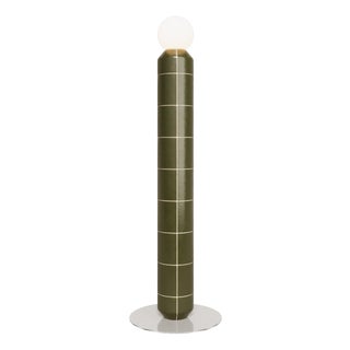 Handcrafted Ceramic and Glass Floor Lamp in Green by Svitanok For Sale