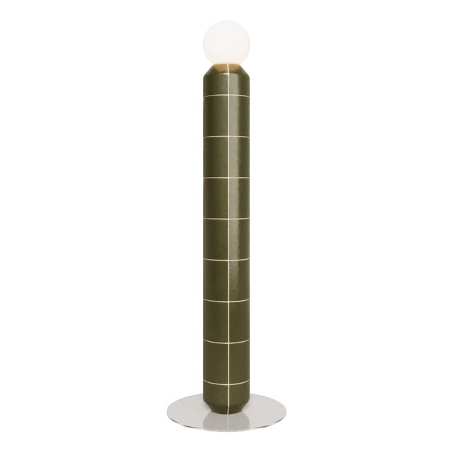 Handcrafted Ceramic and Glass Floor Lamp in Green by Svitanok For Sale