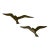 Pair of Brass Birds Wall Sculpture Hangings For Sale