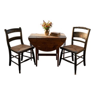Vintage Hand Painted French Farm House Chairs– Set of Two – Cottagecore Farmhouse Accent Chairs For Sale