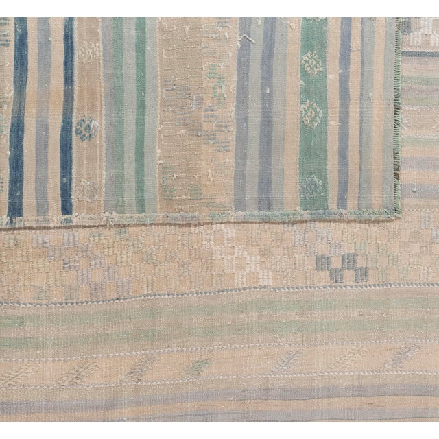 Vintage Circa 1940 Tan Turkish Kilim Flatweave Rug 5ft 5in X 9ft 7in For Sale - Image 10 of 14