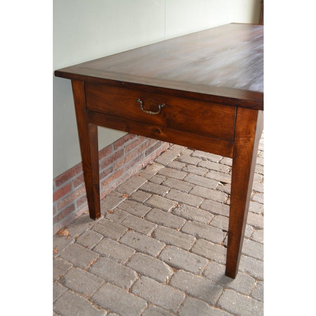 Antique Oak Dining Table with 3 Drawers For Sale - Image 6 of 9
