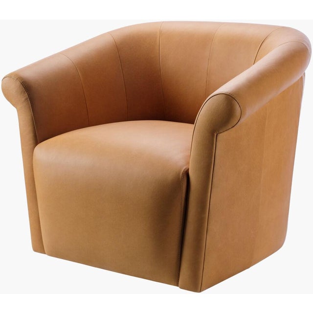 Contemporary Trumpet Swivel Chair Camel For Sale - Image 3 of 3
