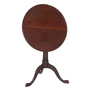 Antique Queen Anne Mahogany Dish Top Tilt Top Table With Bird Cage C1780 For Sale