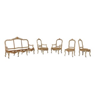 French Louis XV Suite in Carved Wood, Set of 5 For Sale