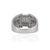 Modernist Heavy Sterling Silver Unisex Wide Band Ring With Round Pavé Moissanite Size 8 For Sale - Image 9 of 15