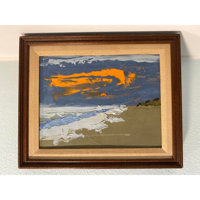 Abstract Seascape Palette Knife Painting Signed Baldwin For Sale - Image 9 of 9