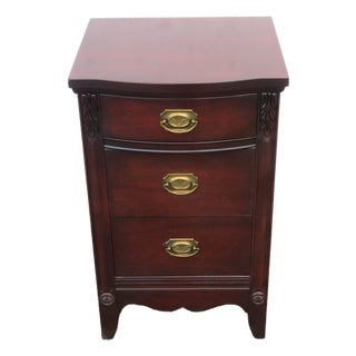 1940s Tall Mahogany Nightstand Side End Bedside Table 6259 For Sale