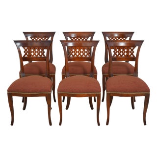 Set of 6 Italian Svevo Neoclassical Dining Room Chairs For Sale