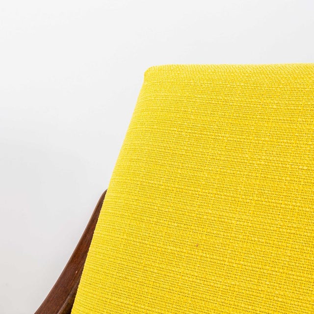 Yellow Mustard Upholstered Marl Armchair by Jaroslav Šmídek, 1950s For Sale - Image 8 of 9