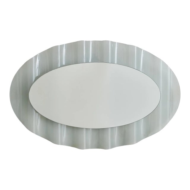 Italian ‘Onda’ Wall Mirror by Nanda Vigo for Glas Italia, 1980s For Sale