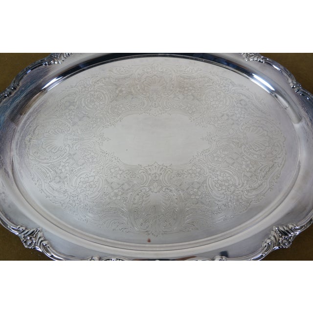 Mid 20th Century Reed & Barton Tara Hall & Wm Rogers Silverplate Handled Serving Trays Platters For Sale - Image 12 of 16