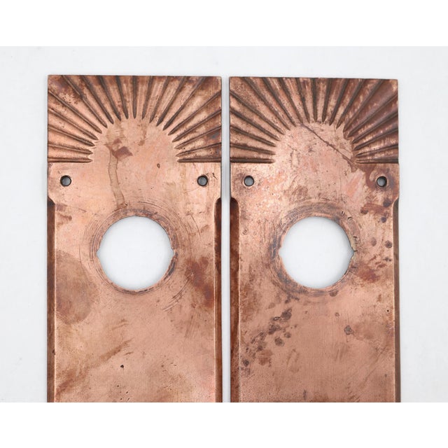 Vintage Bronze Fluted Oval Entry Door Knob Set For Sale - Image 6 of 9