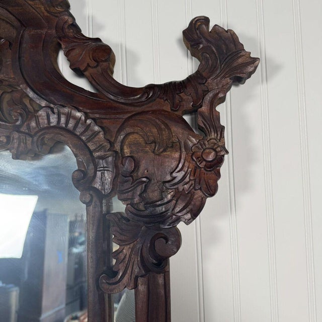 Late 20th Century Hand-Carved Rococo Revival Marble Console & Mirror For Sale - Image 15 of 17