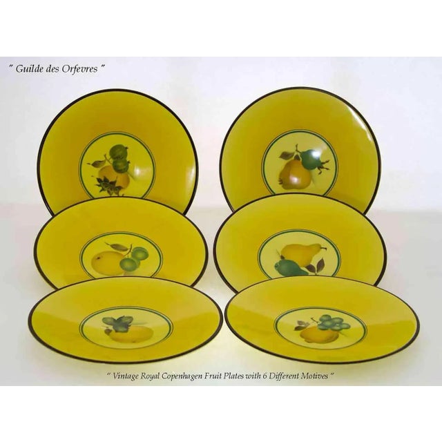 Ref # RC 1547 Photo 652 Description : Royal Copenhagen Vintage 7 Pieces Fruit Set Yellow Orange Decoration Pattern :...