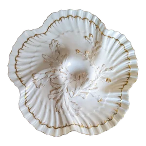 Antique English Brownfield Porcelain Oyster Plate Made for Tiffany & Co.