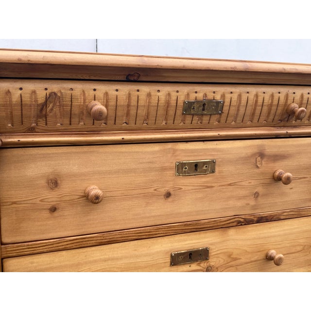 Rustic European Pine Chest of Four Drawers For Sale - Image 3 of 17